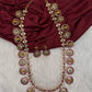 Bottu Mala Long Goddess Lakshmi Floral Kemp Necklace - 