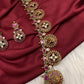 Bottu Mala Long peacock Floral Kemp Necklace - 