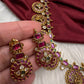 Bottu Mala Long peacock Floral Kemp Necklace - 