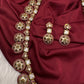 CZ Bottu Mala Long  Floral Kemp Necklace - 