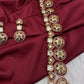 CZ Bottu Mala Long  Floral Kemp Necklace - 