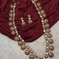 CZ Bottu Mala Long  Floral Kemp Necklace - 