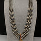 Kemp Pendent CZ Pearls Beads Mala Necklace - Black
