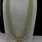 Kemp Pendent CZ Pearls Beads Mala Necklace - Green