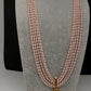 Kemp Pendent CZ Pearls Beads Mala Necklace - LightPink