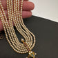 Kemp Pendent CZ Pearls Beads Mala Necklace - Pearl