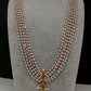 Kemp Pendent CZ Pearls Beads Mala Necklace - Purple