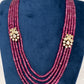 Side Pendent Multi Layer Beads Mala Necklace - Pink