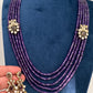 Side Pendent Multi Layer Beads Mala Necklace - Purple