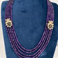 Side Pendent Multi Layer Beads Mala Necklace - Purple