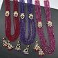 Side Pendent Multi Layer Beads Mala Necklace - Red