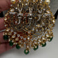 Ram Parivar Antique Swaroski Pearls Beads Mala Necklace - Green