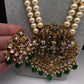 Ram Parivar Antique Swaroski Pearls Beads Mala Necklace - Green