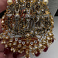 Ram Parivar Antique Swaroski Pearls Beads Mala Necklace - Red