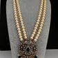Victorian Elephant CZ Swaroski Pearls Beads Mala Necklace - Green