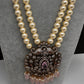 Victorian Elephant CZ Swaroski Pearls Beads Mala Necklace - Pink
