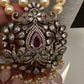Victorian Elephant CZ Swaroski Pearls Beads Mala Necklace - Pink
