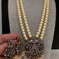 Victorian Elephant CZ Swaroski Pearls Beads Mala Necklace - Pink