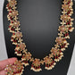 Kempu Lotus Color Long Necklace - Red