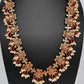 Kempu Lotus Color Long Necklace - Red