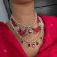 AD Multi Layer Beads Fussion Necklace - Red