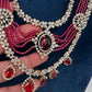AD Multi Layer Beads Fussion Necklace - Red