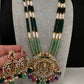 Lord Venkateswara Pendent Green Multi Beads Necklace - 