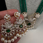 CZ Green Beads Birdie Necklace - 