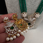CZ Green Beads Birdie Necklace - 