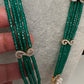 CZ Green Beads Birdie Necklace - 