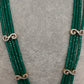 CZ Green Beads Birdie Necklace - 