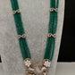 CZ Green Beads Birdie Necklace - 