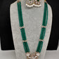 CZ Green Beads Birdie Necklace - 