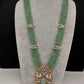 CZ Beads Long Color Stone Birdie Necklace - MintGreen