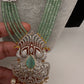 CZ Beads Long Color Stone Birdie Necklace - MintGreen