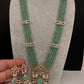 CZ Beads Long Color Stone Birdie Necklace - MintGreen