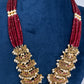 Chandbali Red Beads Long Necklace - 