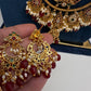 Chandbali Red Beads Long Necklace - 