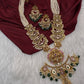 Chandbali Red Beads Long Necklace - 