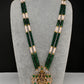 Goddess Lakshmi Beads Long Color Stone Necklace - Green