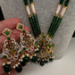 Goddess Lakshmi Beads Long Color Stone Necklace - Green
