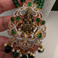 Goddess Lakshmi Beads Long Color Stone Necklace - Green