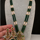 Goddess Lakshmi Beads Long Color Stone Necklace - Green