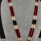 Goddess Lakshmi Beads Long Color Stone Necklace - Red