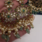 Kemp Beads Long Rani Haar Color Stone Necklace - Green