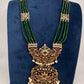 Kemp Beads Long Rani Haar Color Stone Necklace - Green