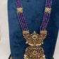 Kemp Beads Long Rani Haar Color Stone Necklace - Purple