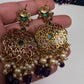 Kemp Beads Long Rani Haar Color Stone Necklace - Purple