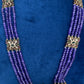 Kemp Beads Long Rani Haar Color Stone Necklace - Purple