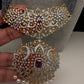Lavender Purple CZ Beads Dual Tone Necklace - 